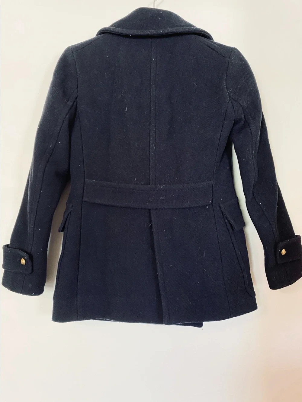J. Crew Stadium Cloth Nello Gori Navy Double-Breasted Peacoat Jacket 00 - Picture 4 of 6